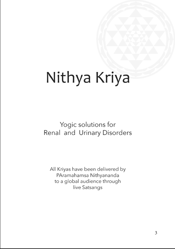 Nithya Kriya: Yogic Solutions for Renal and Urinary Disorders (Book)