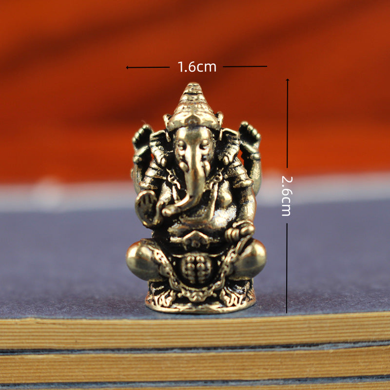 Mini Brass Ganesha Statue – 2.6cm Hindu Ganesh Idol for Blessings, Obstacle Removal & Prosperity