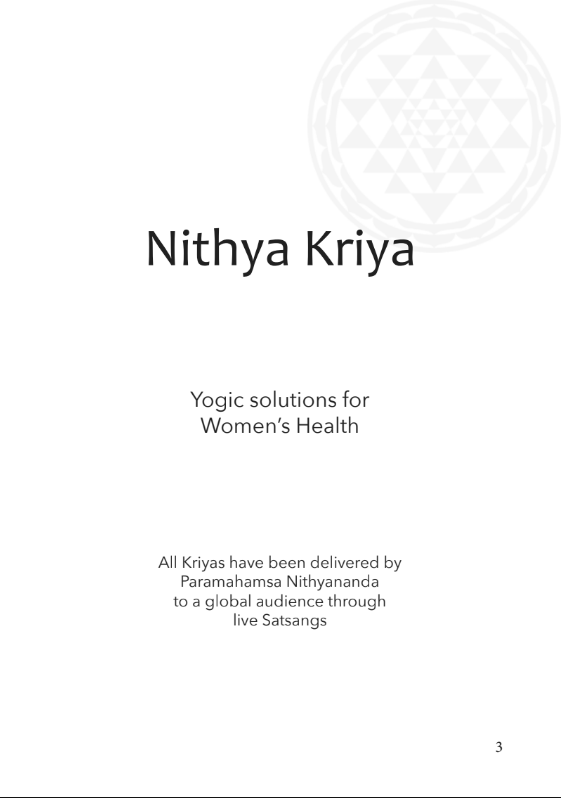 Nithya Kriya: Yogic solutions for Women¡¯s Health (Book)