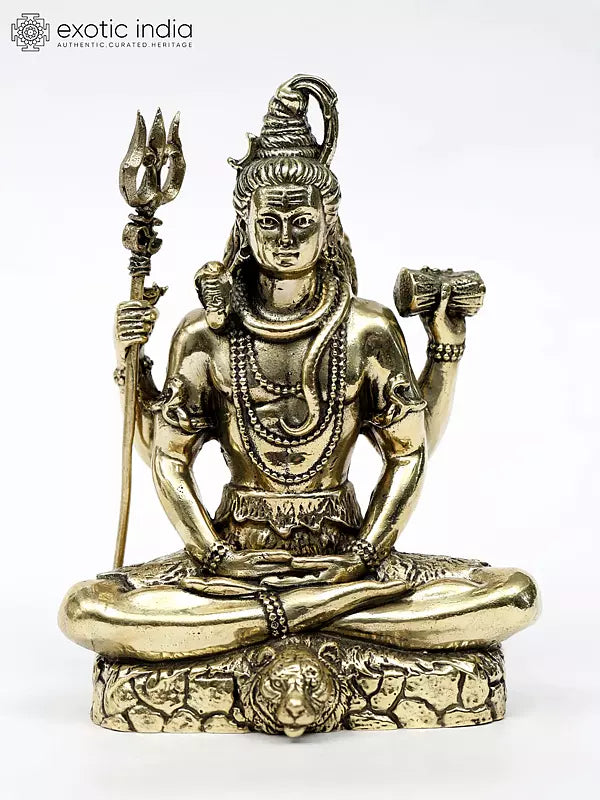 Superfine Sitting Lord Shiva Brass Statue | Different Sizes