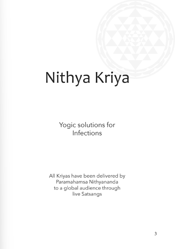 Nithya Kriya: Yogic Solutions for Infections (Book)