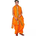 Ready to Wear Dhoti and Angavastram Set with Woven Golden Border