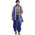 Ready to Wear Dhoti and Angavastram Set with Woven Golden Border