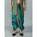 Ready to Wear Dhoti and Angavastram Set with Woven Golden Border