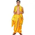 Ready to Wear Dhoti and Angavastram Set with Woven Golden Border