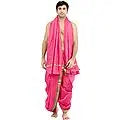 Ready to Wear Dhoti and Angavastram Set with Woven Golden Border