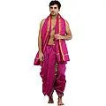Ready to Wear Dhoti and Angavastram Set with Woven Golden Border