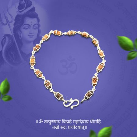 One (1) Mukhi Java Rudraksha Bracelet in Pure Silver