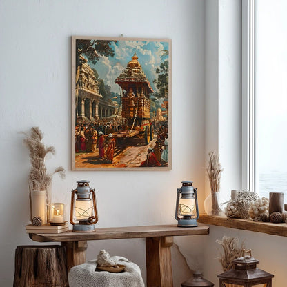 Hindu and Buddhist deity-style printed canvas poster