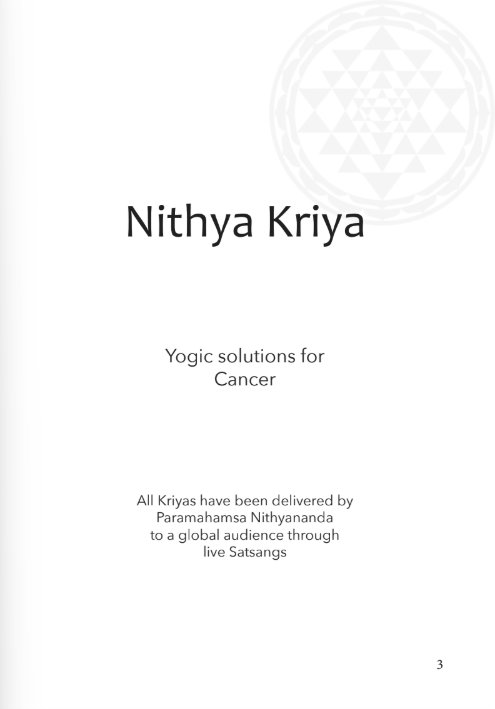 Nithya Kriya: Yogic Solutions for Cancer (Book)