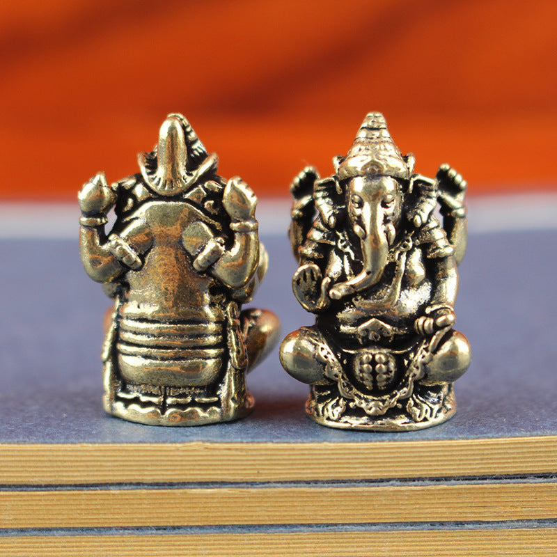 Mini Brass Ganesha Statue – 2.6cm Hindu Ganesh Idol for Blessings, Obstacle Removal & Prosperity