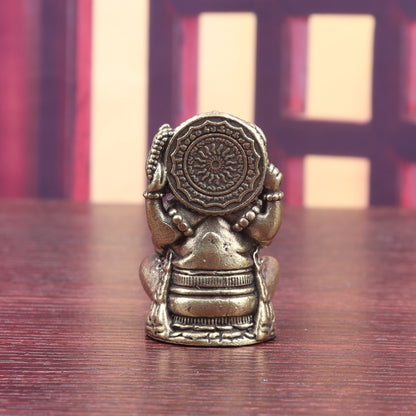 Handcrafted Brass Ganesha Figurine | Collectible Decorative & Handheld Art Piece