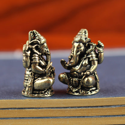 Mini Brass Ganesha Statue – 2.6cm Hindu Ganesh Idol for Blessings, Obstacle Removal & Prosperity