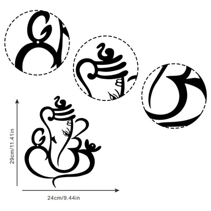 Sacred Ganesha Line Art – Living Presence of the Remover of Obstacles & Auspicious Consciousness (Approx. 29cm × 24cm)