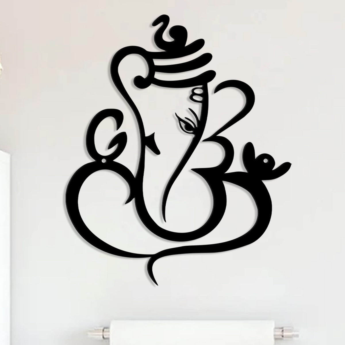 Sacred Ganesha Line Art – Living Presence of the Remover of Obstacles & Auspicious Consciousness (Approx. 29cm × 24cm)
