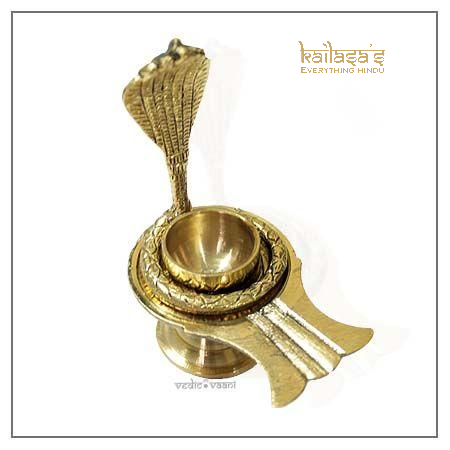 Brass Yoni Base with Snake