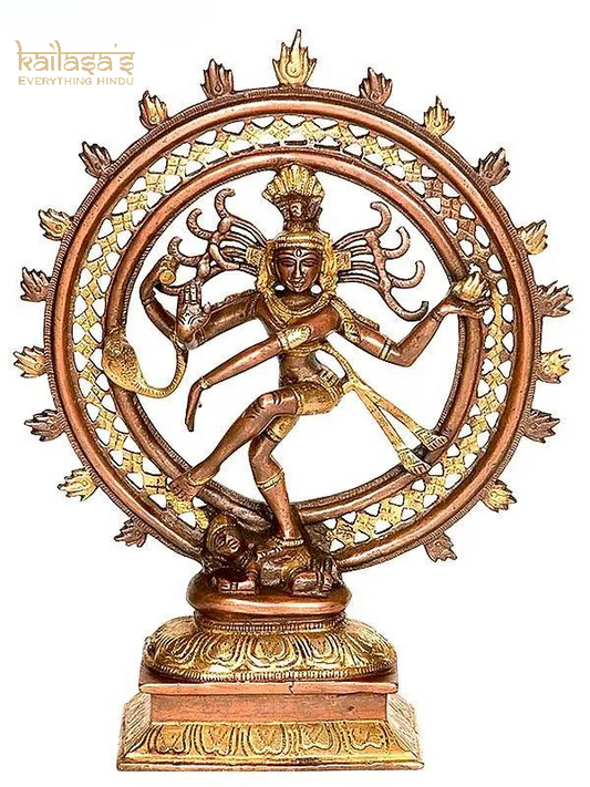 12" Lord Shiva as Nataraja Brass Sculpture | Handmade Brass Idol | Made in India