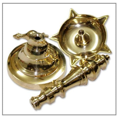 Om container in brass