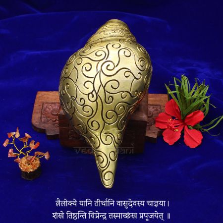 Artistic Shankha for Blowing, Daily Auspicious Religious Rituals