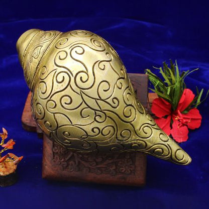 Artistic Shankha for Blowing, Daily Auspicious Religious Rituals