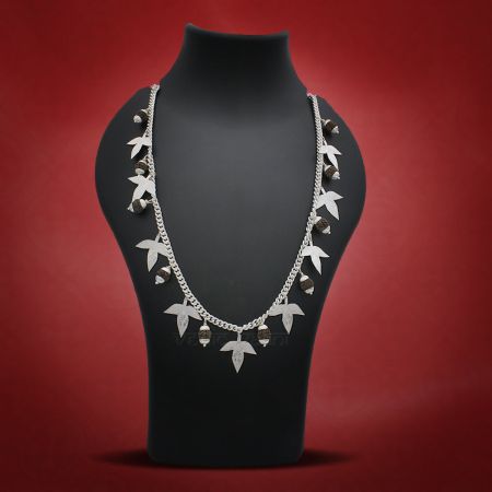 Lord Shiva Puja belpatra with rudraksha Attach in Pure Silver Chain