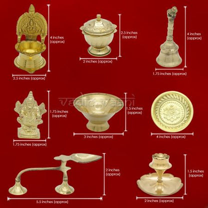 Pooja Thali Complete Set of 14 Articles with Lord Ganesh Idol