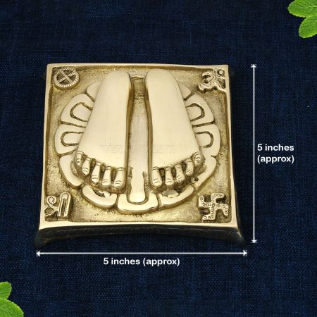 Guru Paduka (Footwear) Kadau for Worship in Brass