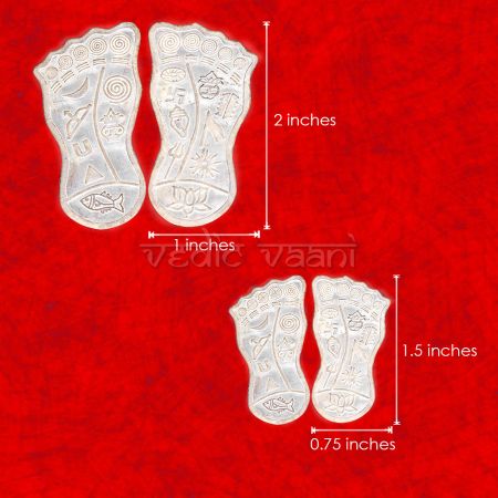 Small Charan Paduka in Pure Silver