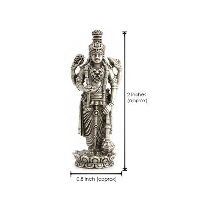 Chaturbhuj Lord Vishnu Idol (Statue) in Pure Silver