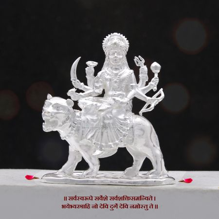 Shakti Maa Durga Mata Idol/Murti in Pure Silver