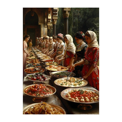 Hindu and Buddhist deity-style printed canvas poster