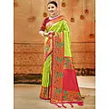 Paithani Silk Traditional Tassel Saree with Forest Pattern in Border and Pallu