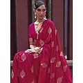 Traditional Wear Pure Satin Zari Weaving Silk Saree With Contrast Paisley Border