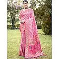 Festive Wear Silk Saree For Women with Floral Motifs and Tassels on Pallu