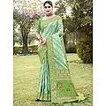 Festive Wear Silk Saree For Women with Floral Motifs and Tassels on Pallu
