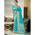 Ethnic Motifs Woven Design Silk Saree with Paisley Pallu and Tassels