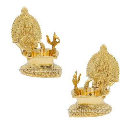 Gajalakshmi Oil Diya in Brass