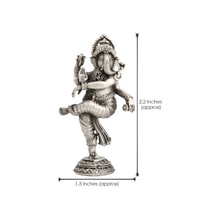 Gajamukha Vinayaka Ganesh Idol in Silver Antic Finish