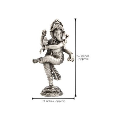 Gajamukha Vinayaka Ganesh Idol in Silver Antic Finish