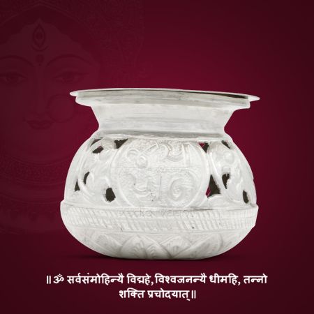 Devi Puja Navratri Festival Garbo Pot in Pure Silver
