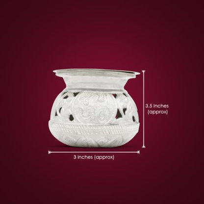 Devi Puja Navratri Festival Garbo Pot in Pure Silver
