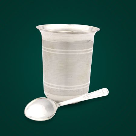 Glass and Spoon (Chamach) in Pure Sterling Silver