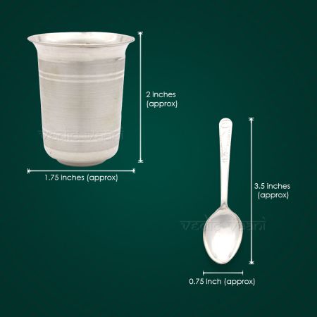 Glass and Spoon (Chamach) in Pure Sterling Silver