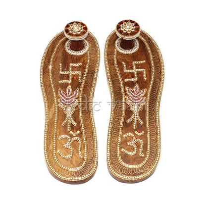 Decorative Handmade Designer Worshiping Wooden Paduka