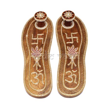 Decorative Handmade Designer Worshiping Wooden Paduka
