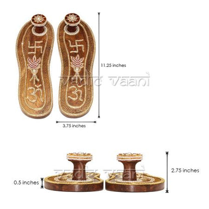 Decorative Handmade Designer Worshiping Wooden Paduka