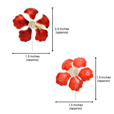 Red Flower for Pooja and Rituals in Pure Silver
