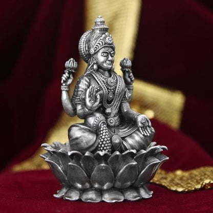 Hindu Deity Mahalakshmi Sculpture/Idol in Pure Silver