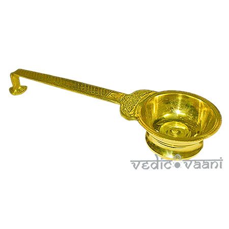 Kapur Dhoop Aarti In Brass With Long Handle