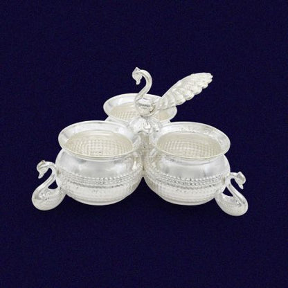 Akshat, Haldi, Kumkum Dibbi/Container in Pure Silver